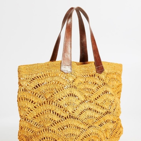 Trendy oyster raffia shoulder bag Handmade crochet - Picture 4 of 4